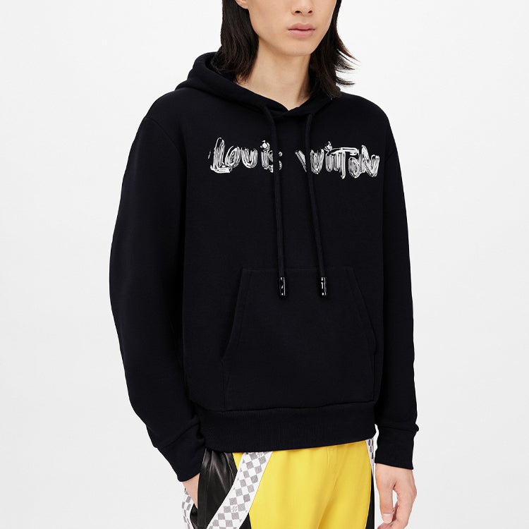 Men's LOUIS VUITTON SS22 Logo Printing Long Sleeves Autumn Black 1A9SVU - 4