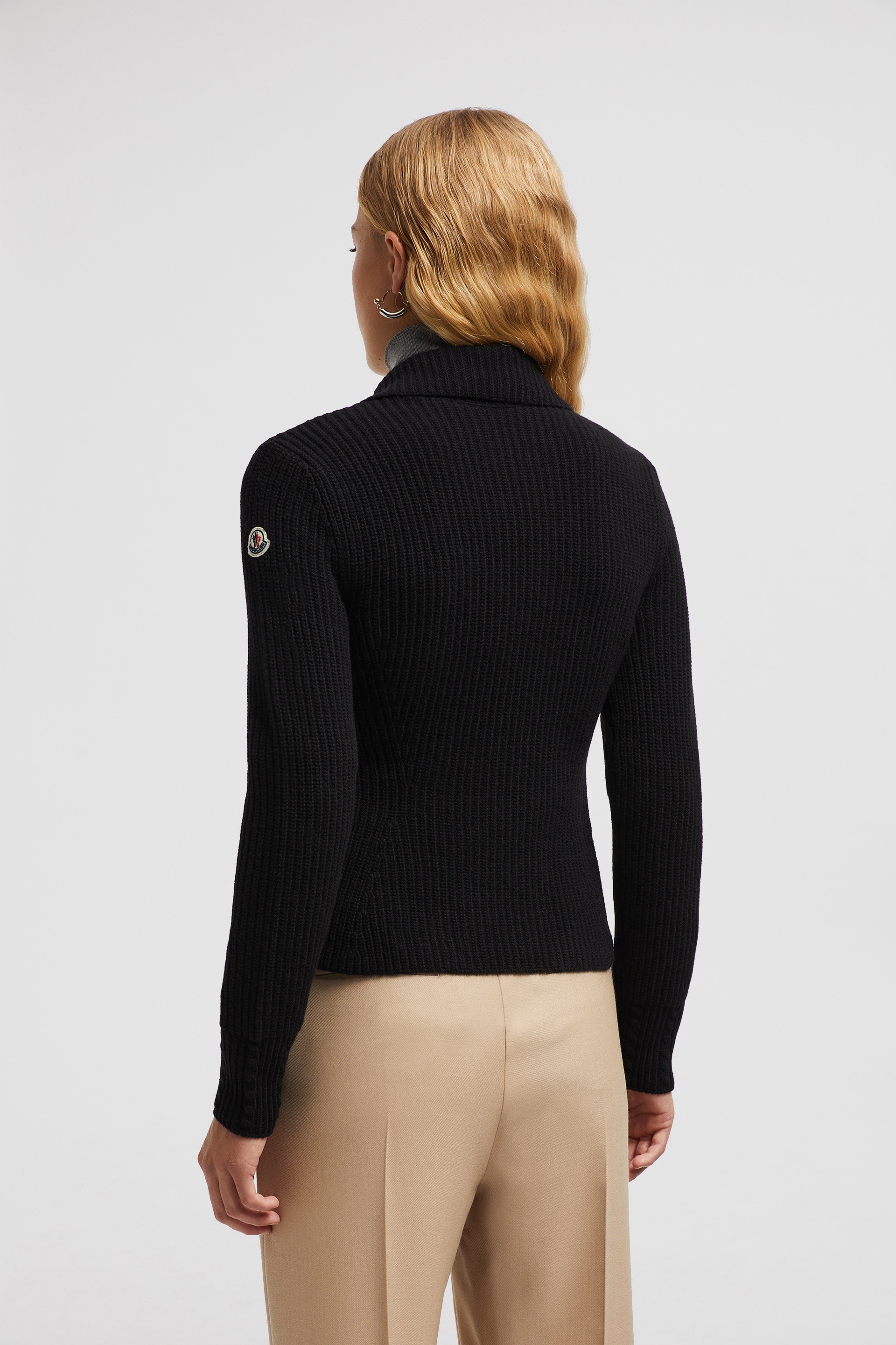 Padded Wool Zip-Up Cardigan - 5