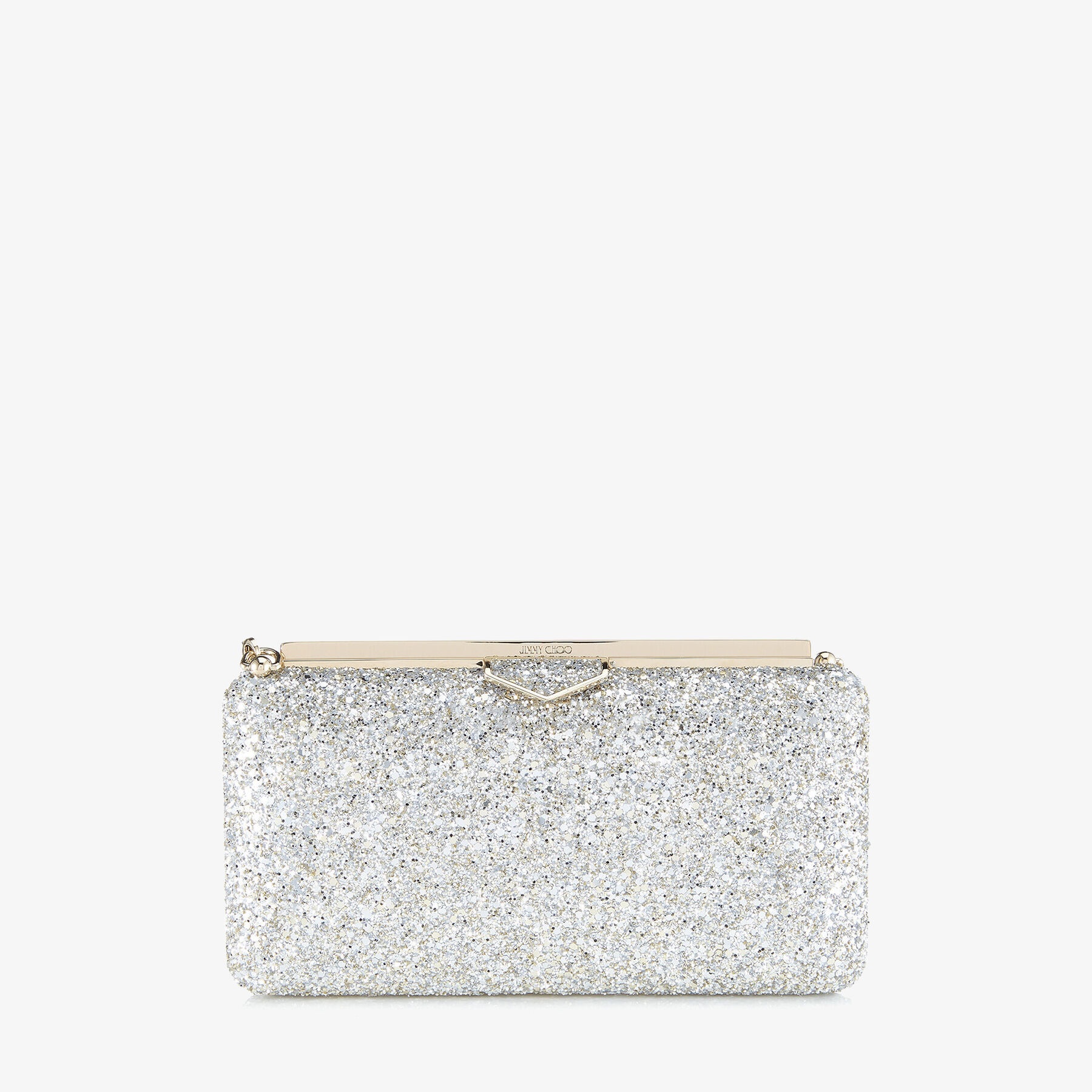 Ellipse
Champagne Coarse Glitter Fabric Clutch Bag - 1