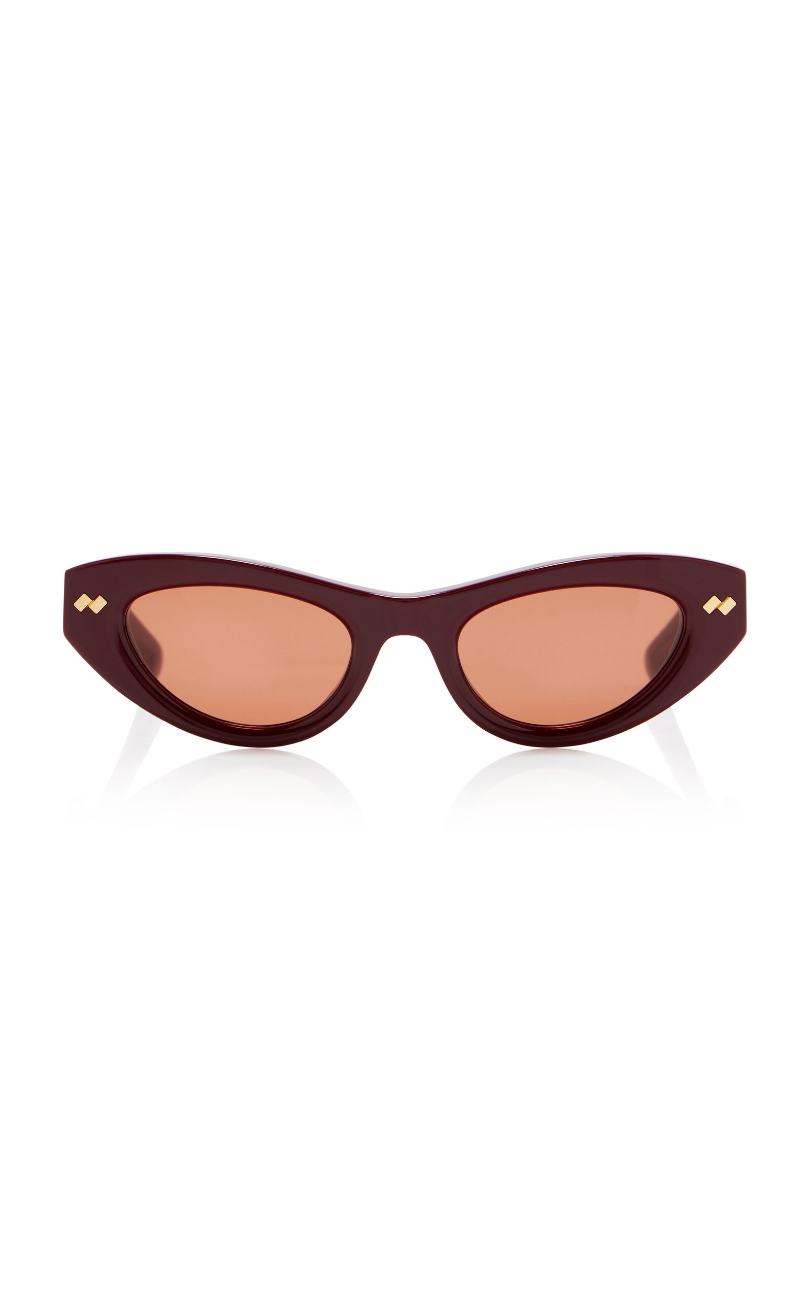 Bold Ribbon Stud Acetate Sunglasses burgundy - 1