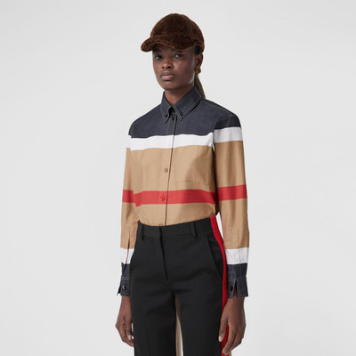 Burberry Striped Cotton Oversized Shirt outlook