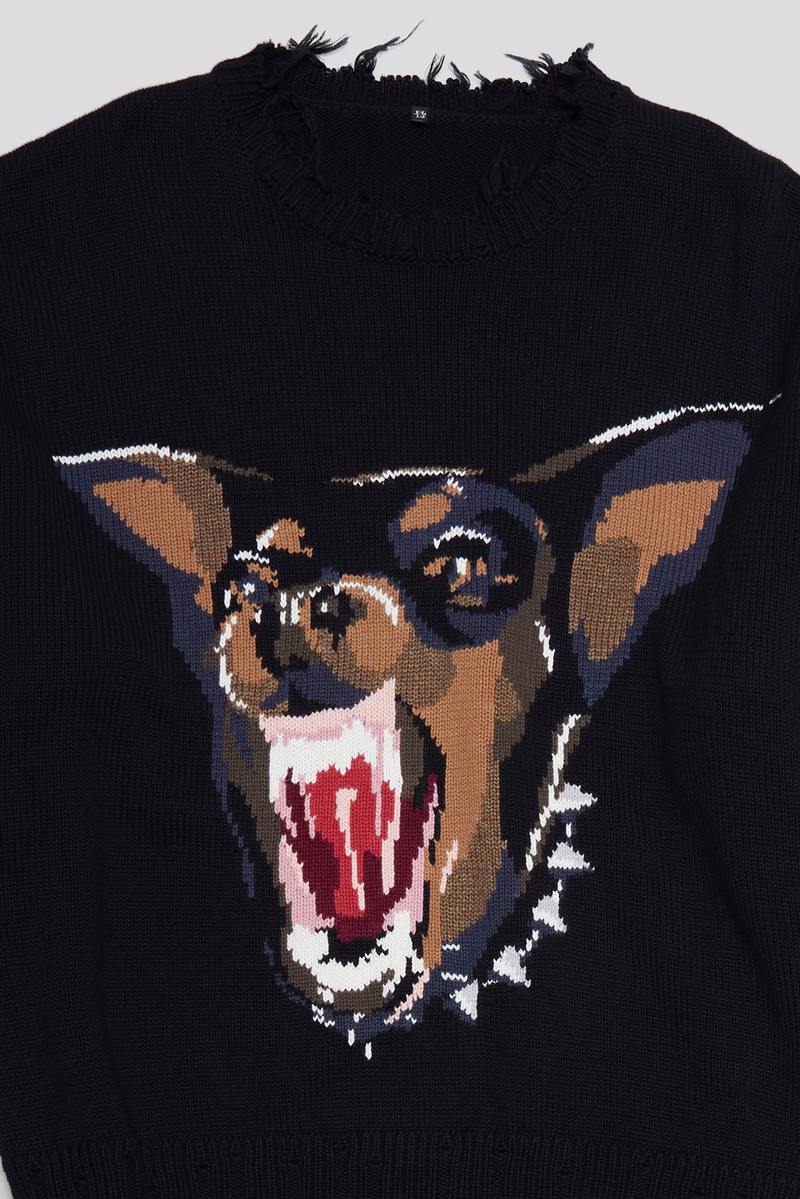ANGRY CHIHUAHUA OVERSIZED SWEATER - BLACK 8