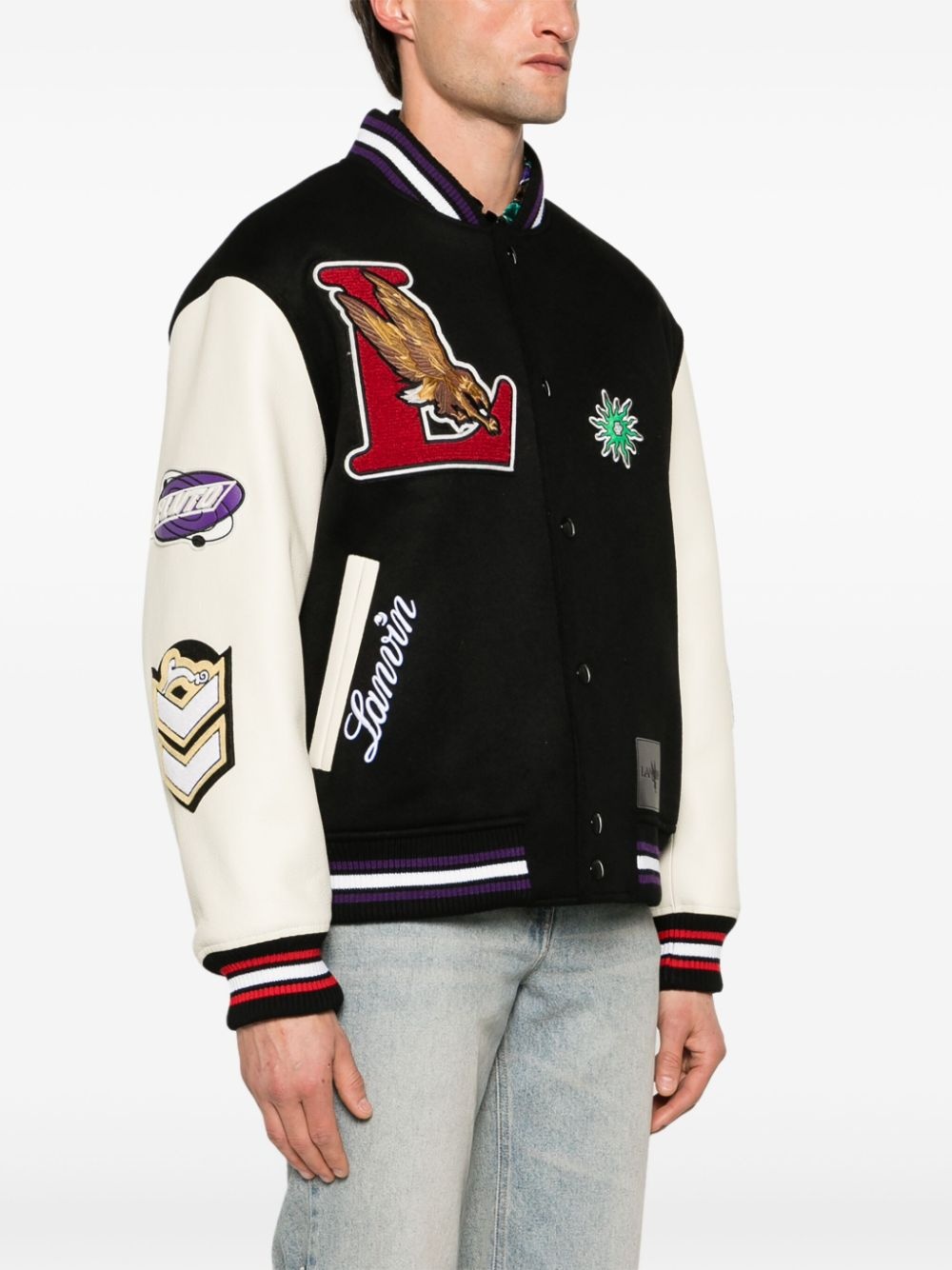 logo-patch varsity jacket - 3