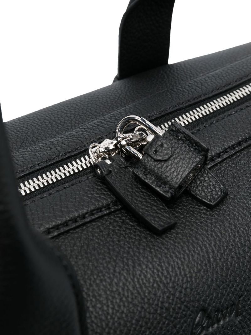 grained-texture leather travel bag - 3