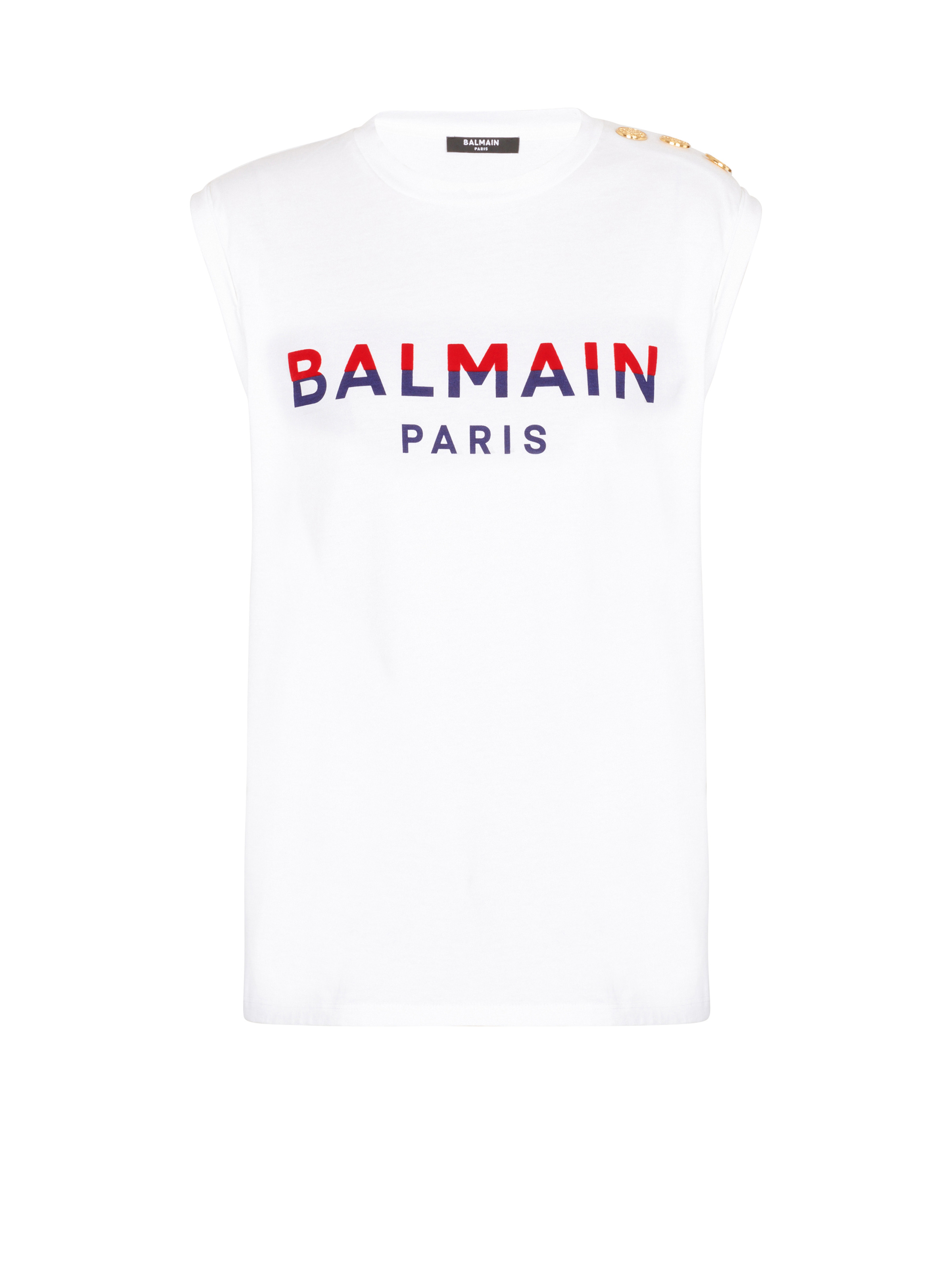 Flocked Balmain Paris T-Shirt - 1