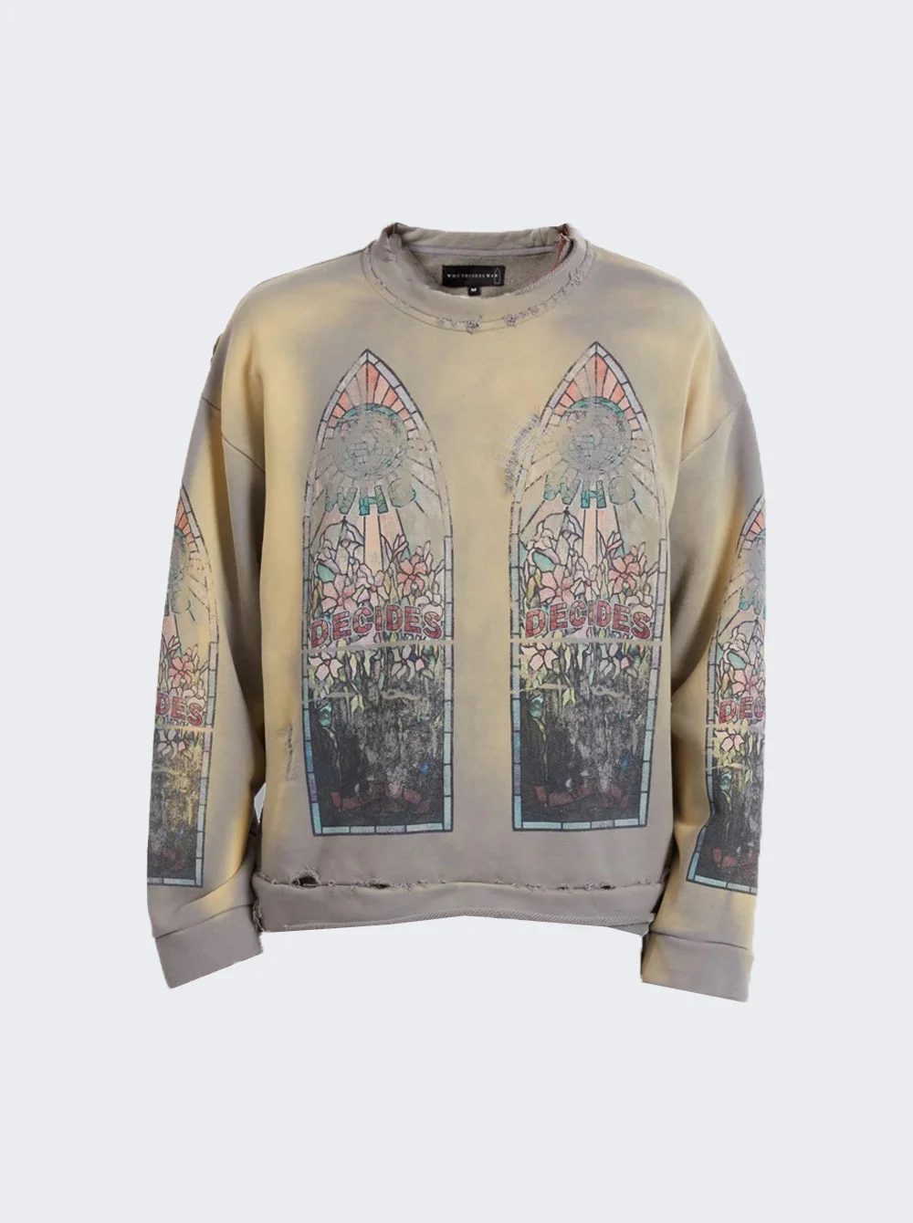 Faded Crewneck Sweatshirt Vintage Grey - 1