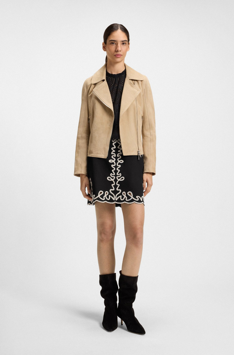 BOSS COTTON MINI SKIRT WITH CONTRAST EMBROIDERY outlook