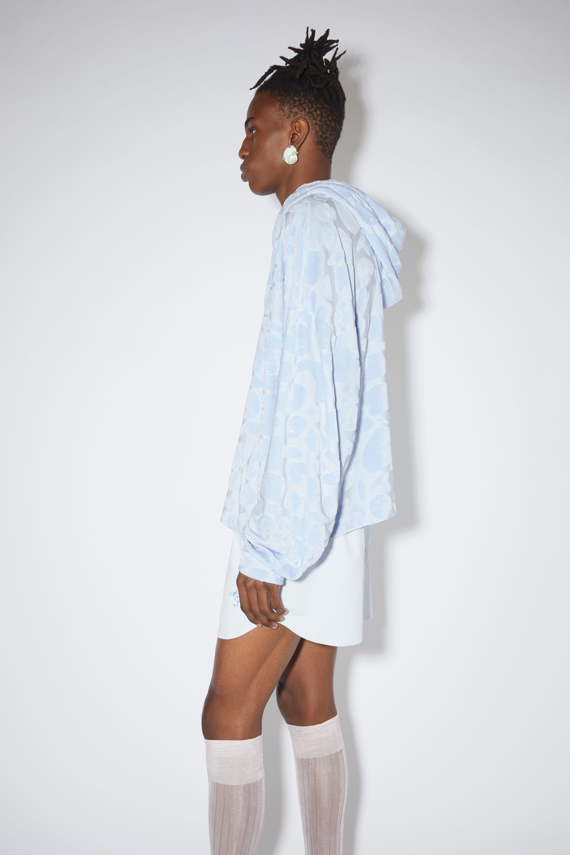 Jacquard hoodie - Pale blue - 4