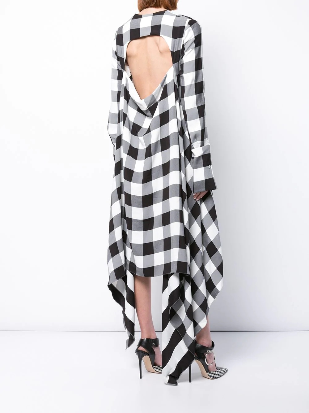 gingham flared dress - 4