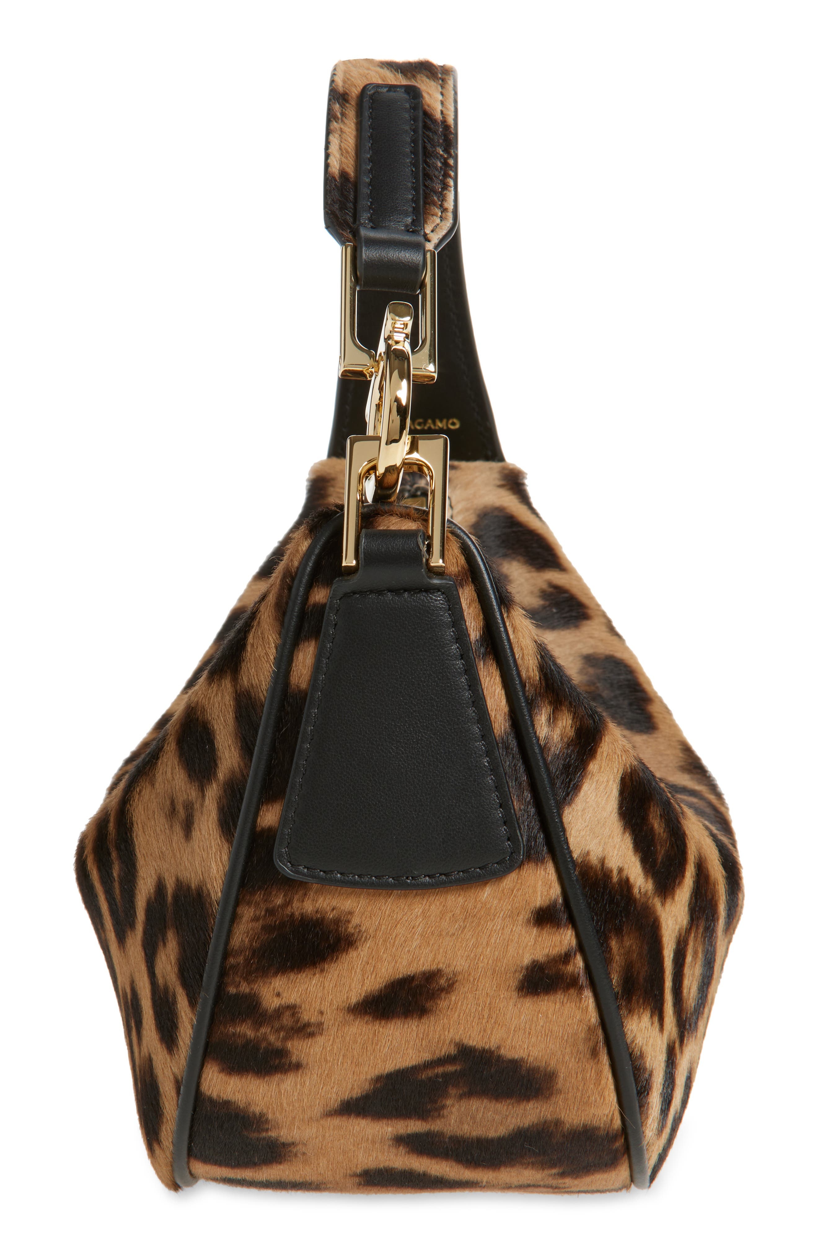 FERRAGAMO Mini Smile Leather Top Handle Bag in Naturale/Nero at Nordstrom - 5