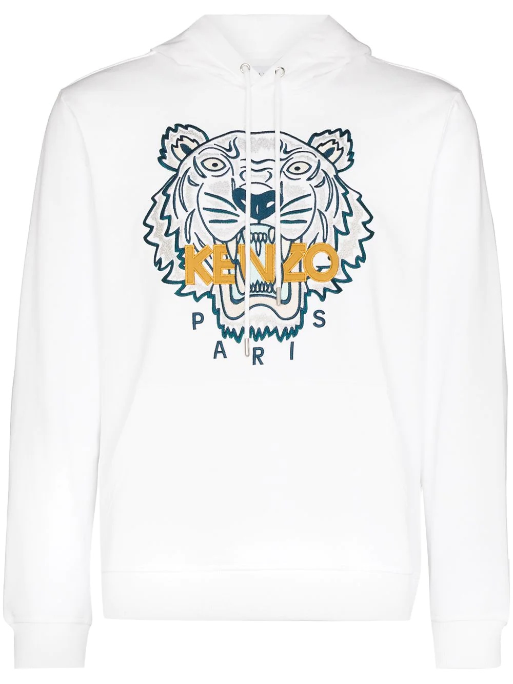 Tiger embroidered relaxed hoodie - 1