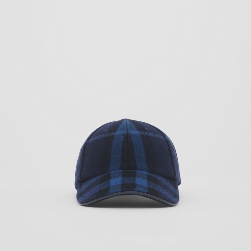 Check Wool Cashmere Baseball Cap 1