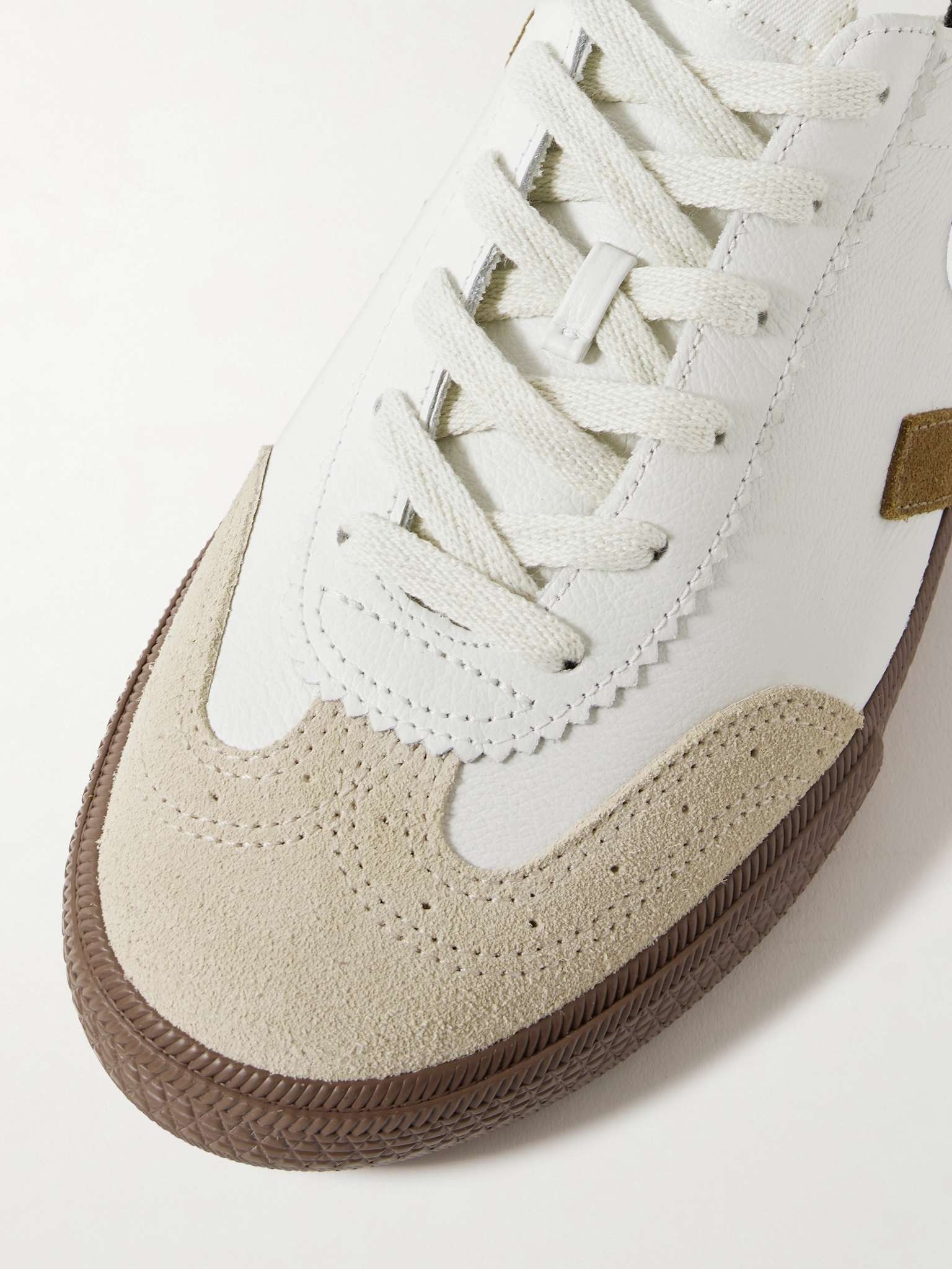 Volley Suede-Trimmed O.T. Leather Sneakers - 6