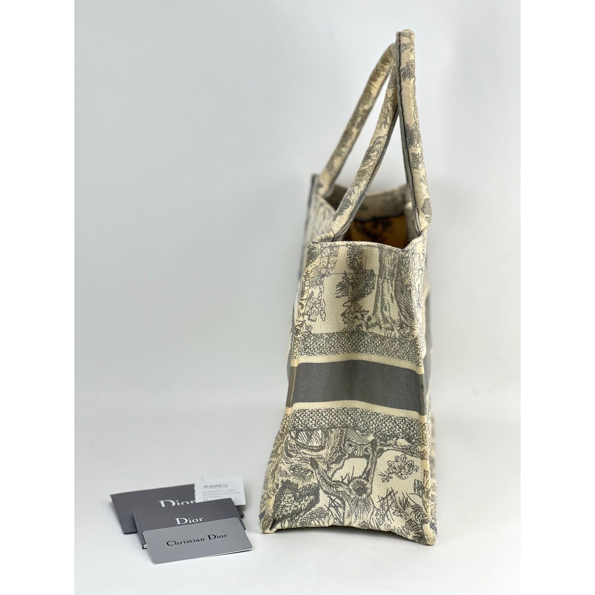 CHRISTIAN DIOR Canvas Embroidered Medium Dioriviera Grey Tote - 4