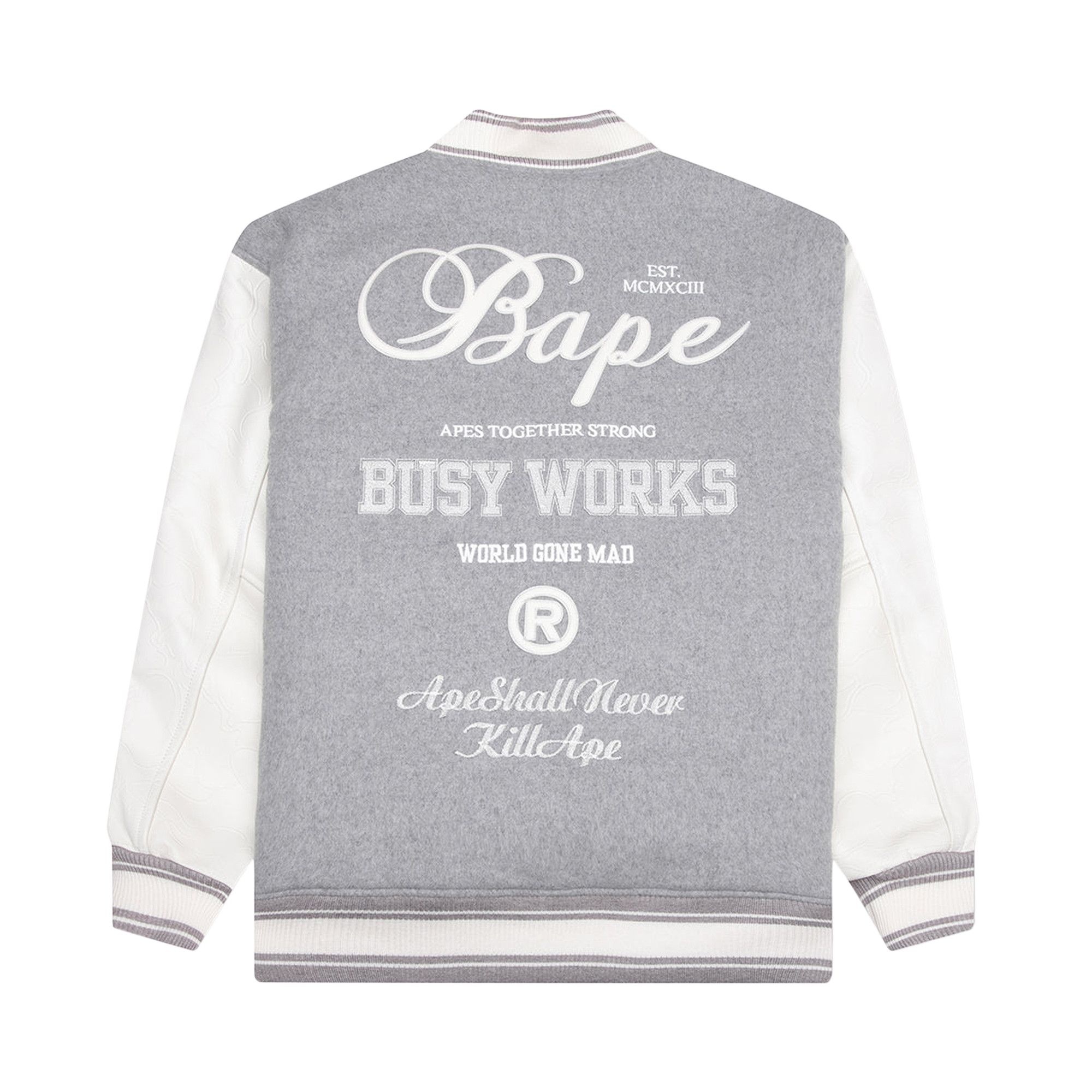 BAPE Varsity Jacket 'Grey' - 2