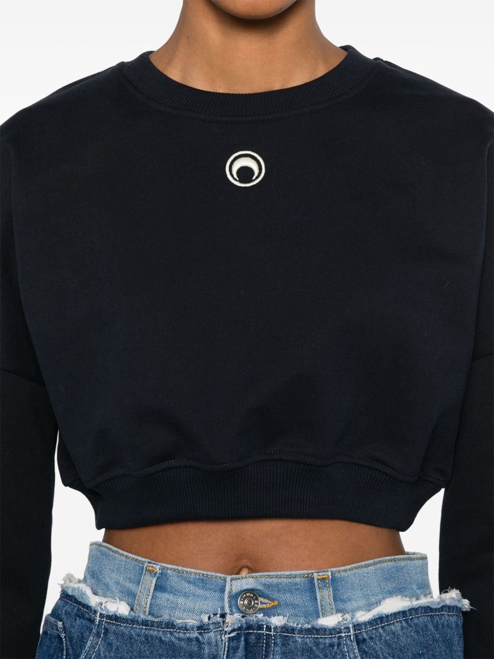 Moon-logo cropped sweatshirt - 5