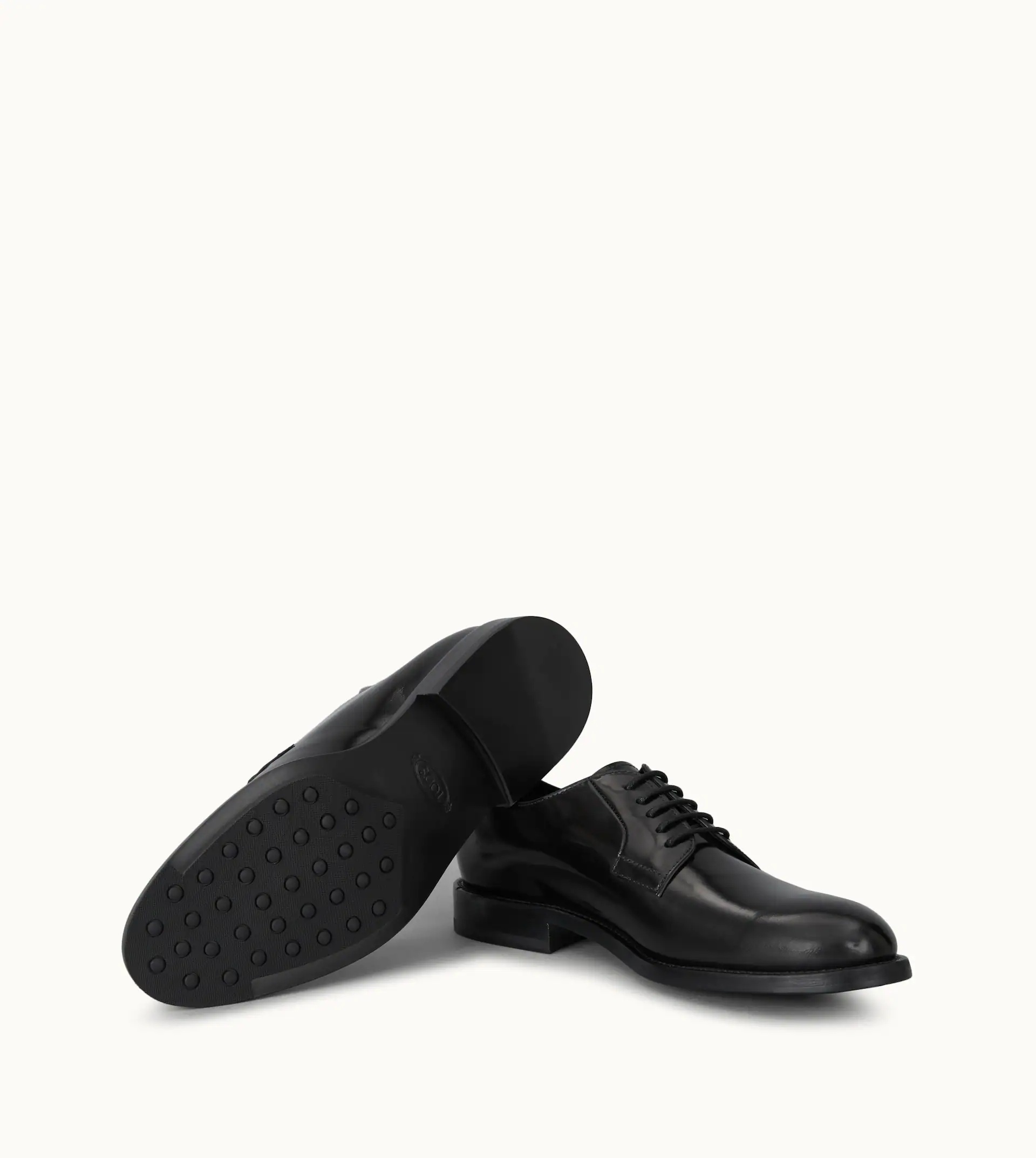 LEATHER DERBY SHOES - BLACK - 5