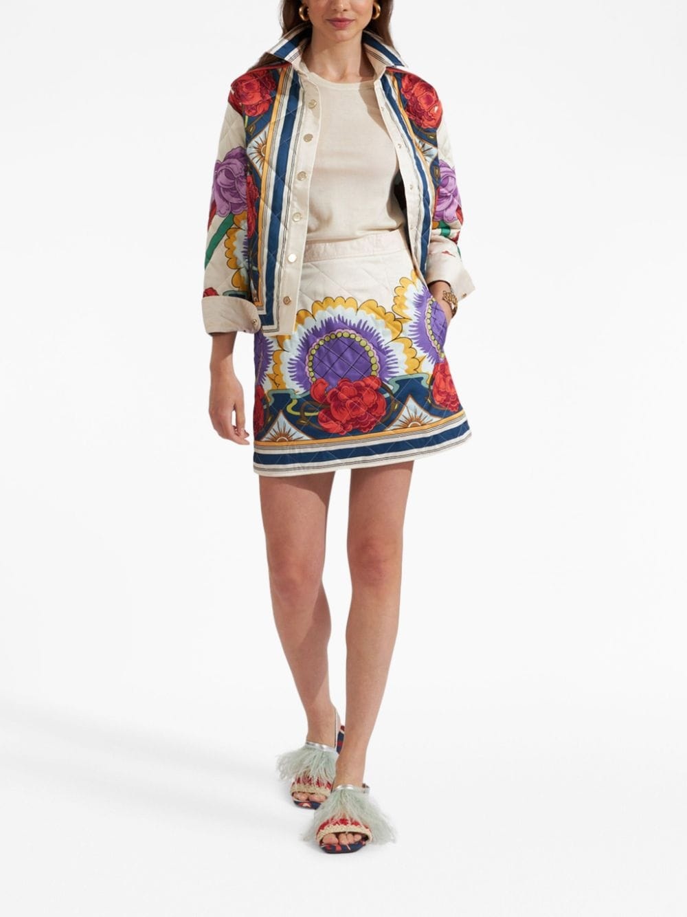 Edie floral-print quilted jacket - 2