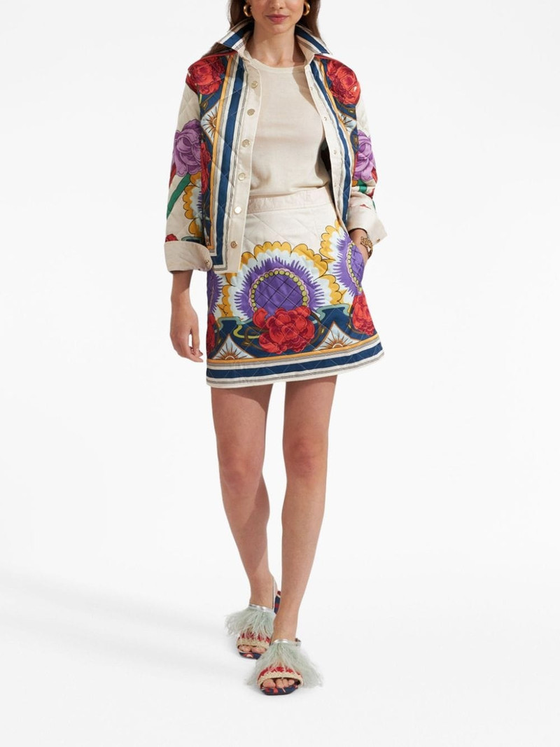 La DoubleJ Edie floral-print quilted jacket outlook
