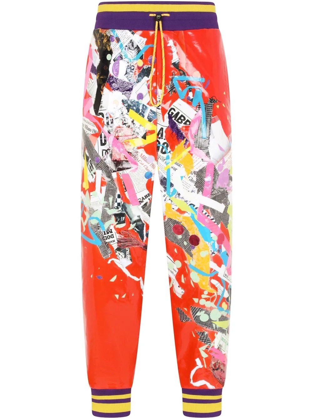 patchwork-print track trousers - 1