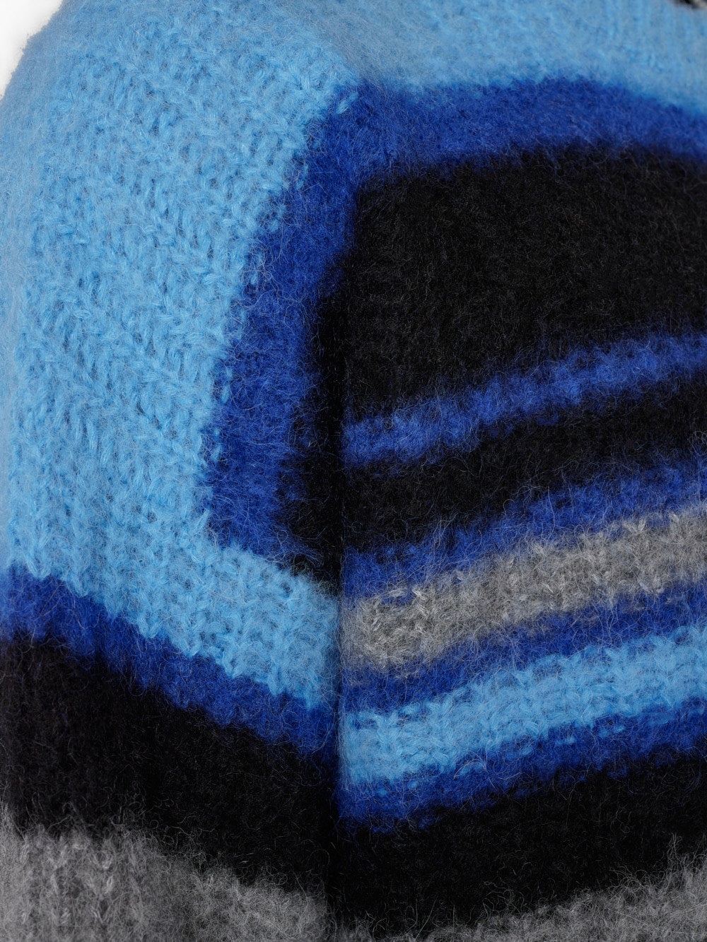Alpaca Sweater in Sky Blue Multi - 4