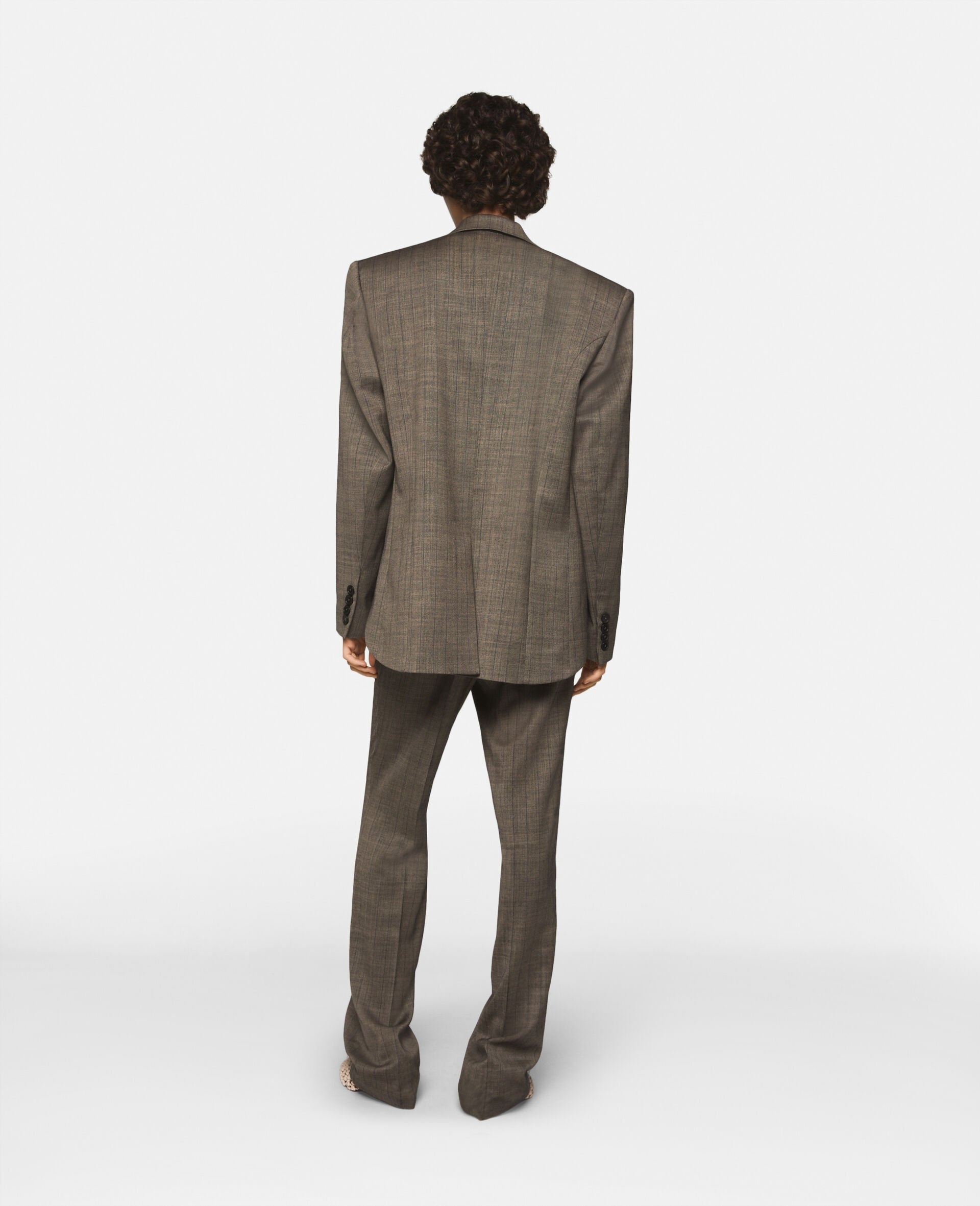 Cropped Checked Wool Blazer - 5
