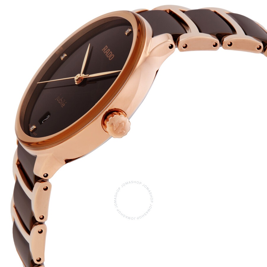Rado - Rado Centrix Quartz Diamond Brown Dial Ladies Watch R30038712 - 2