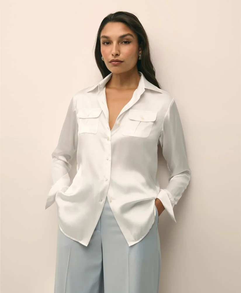 Relaxed Utility Blouse in Washable Silk - 1