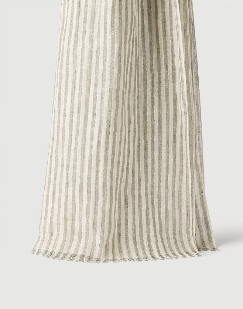 Sparkling striped linen scarf 1