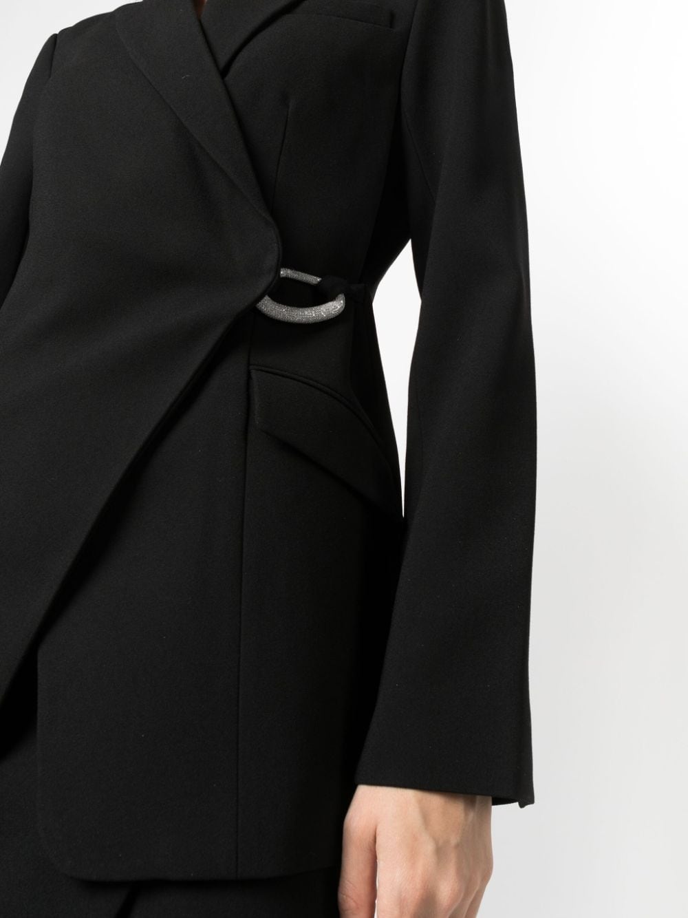 Eva crossover-neck clasp-fastening blazer - 5