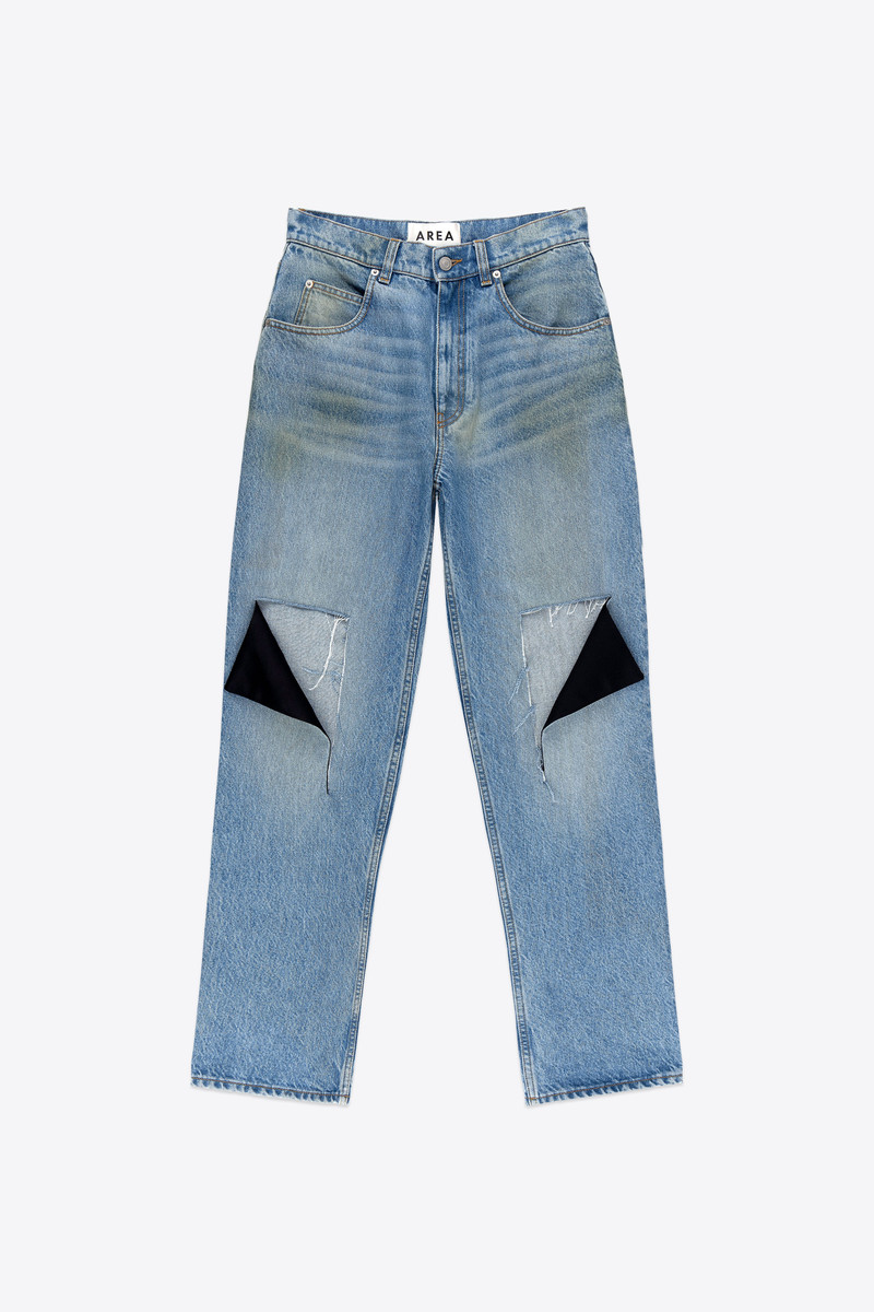 SATIN KNEE SLASH JEAN 1
