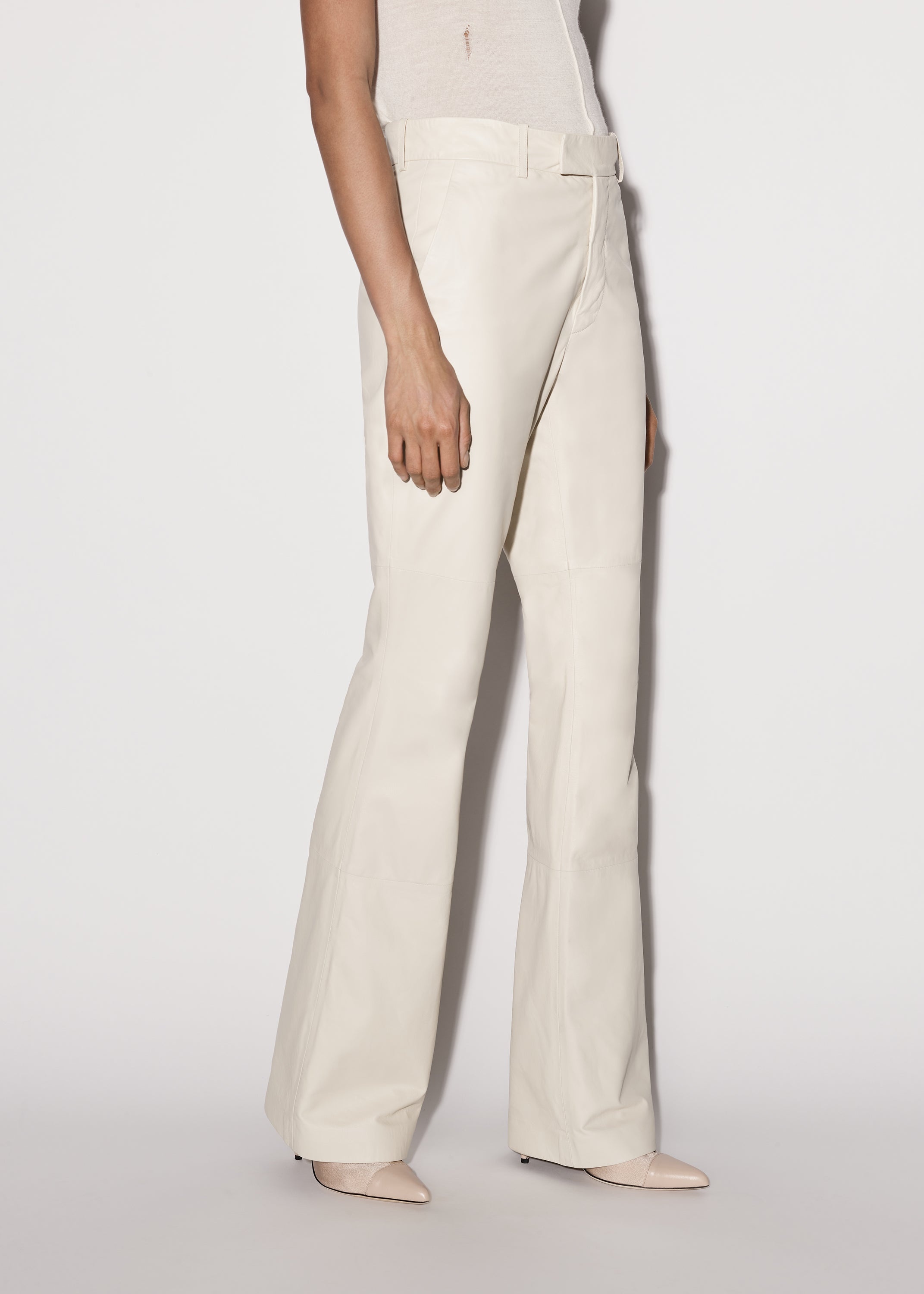 LEATHER BOOTLEG TROUSER - 4