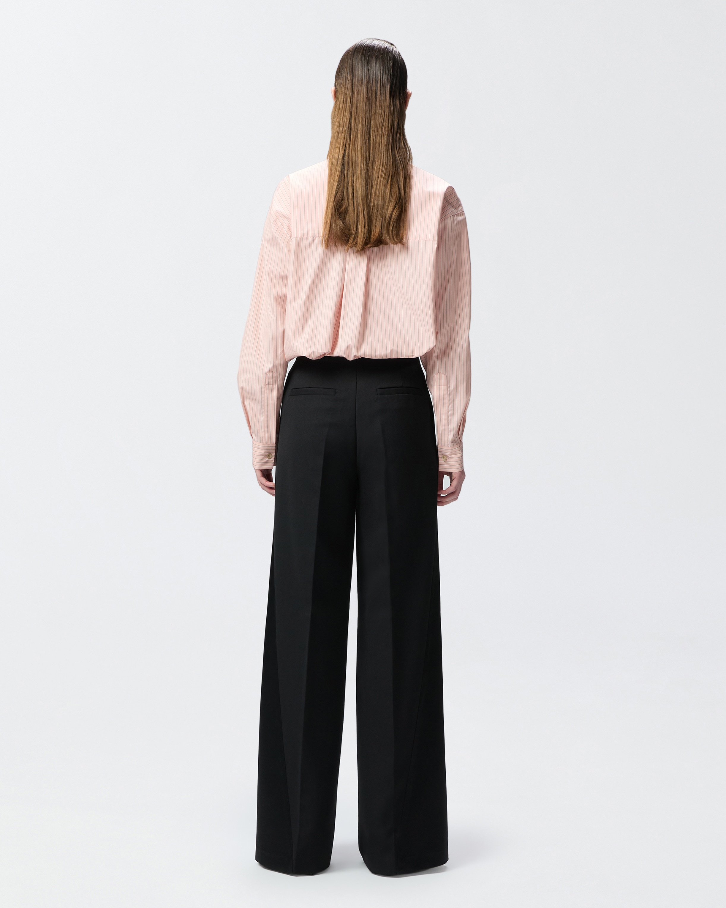 PALAZZO TROUSERS WITH SATIN INSERTS - 4