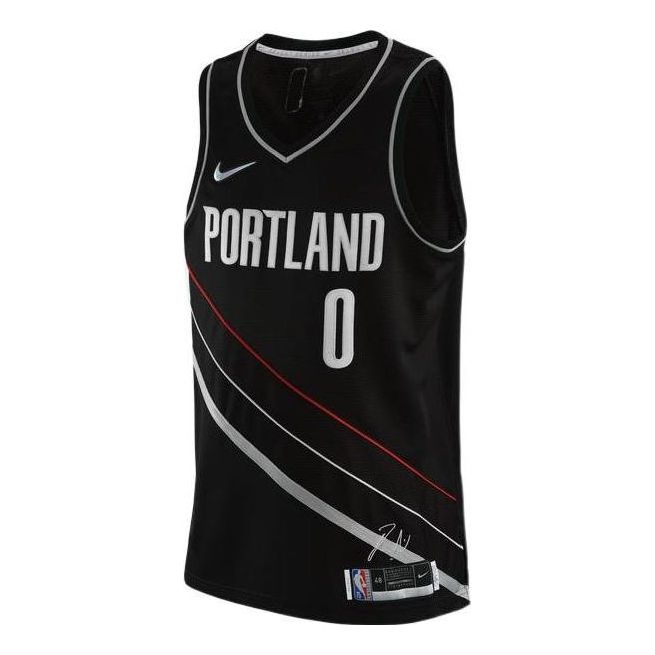 Nike x NBA Portland Trail Blazers Icon Edition Jerseys 'Damian Lillard 0' DH8068-010 - 1