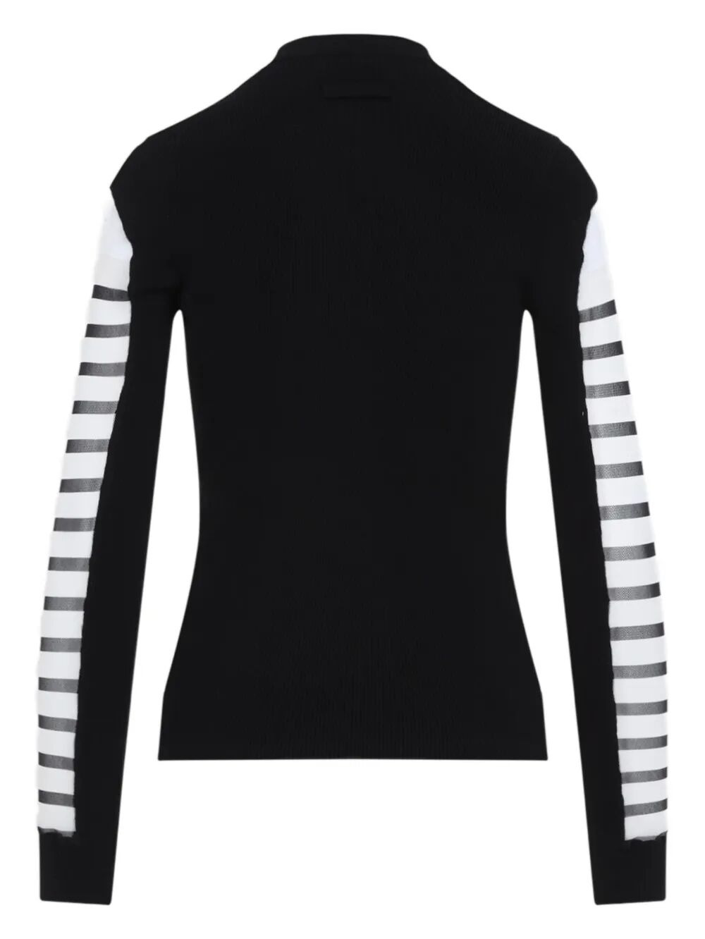 Jean Paul Gaultier Women Mix Mesh And Knit Long Sleeves Pullover Printed "Mariniere" - 3