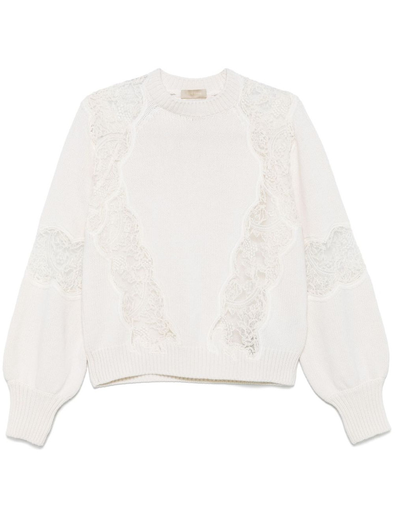 lace-detail sweater 1
