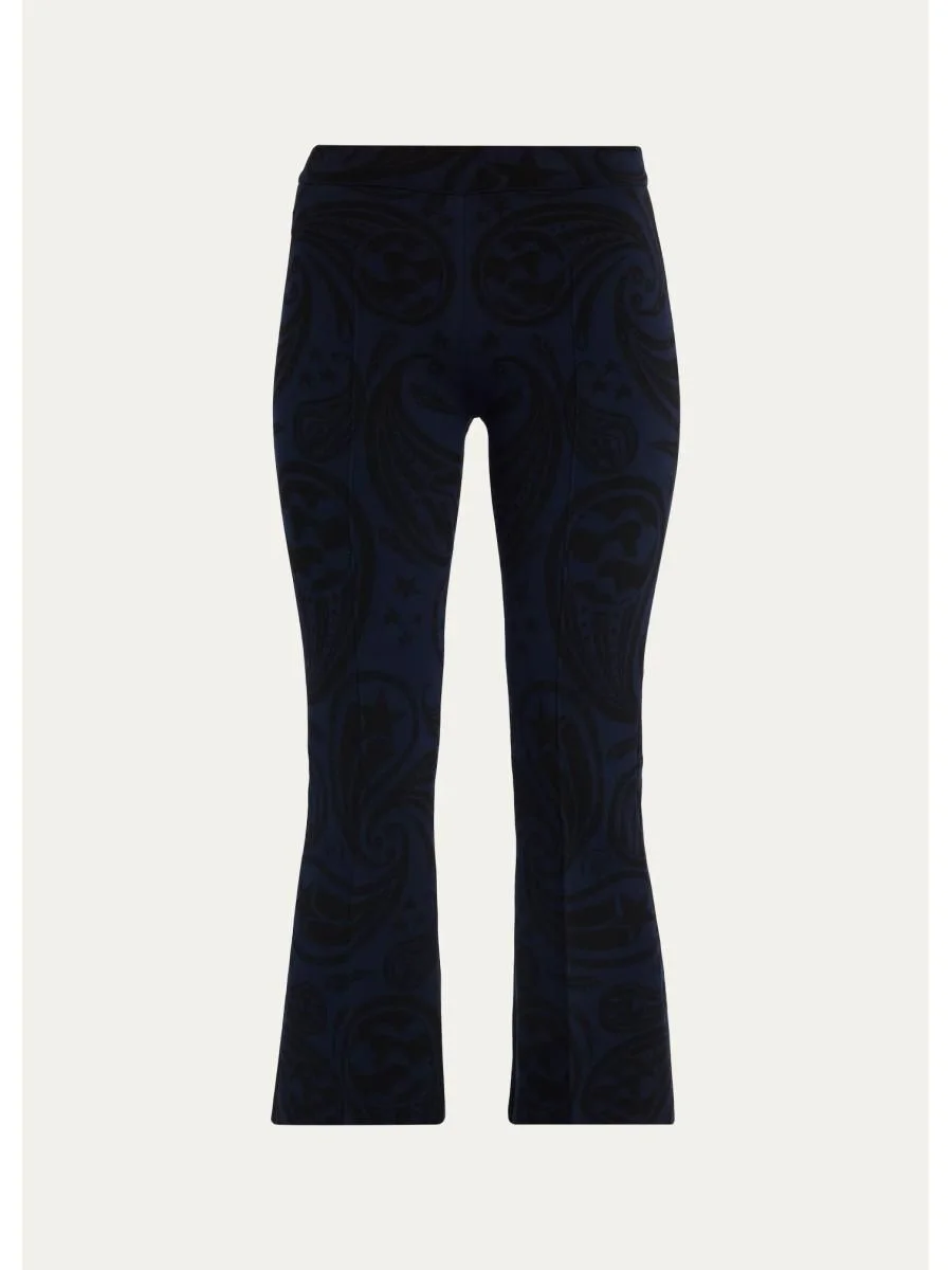 Cosmic Paisley Flared-Leg Crop Pants - 1