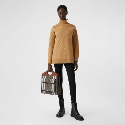 Burberry Diamond Knit Wool Funnel Neck Sweater outlook