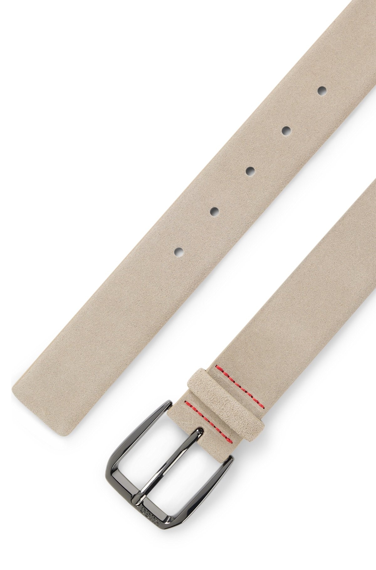 ITALIAN-SUEDE BELT WITH ANGULAR LOGO BUCKLE - 3