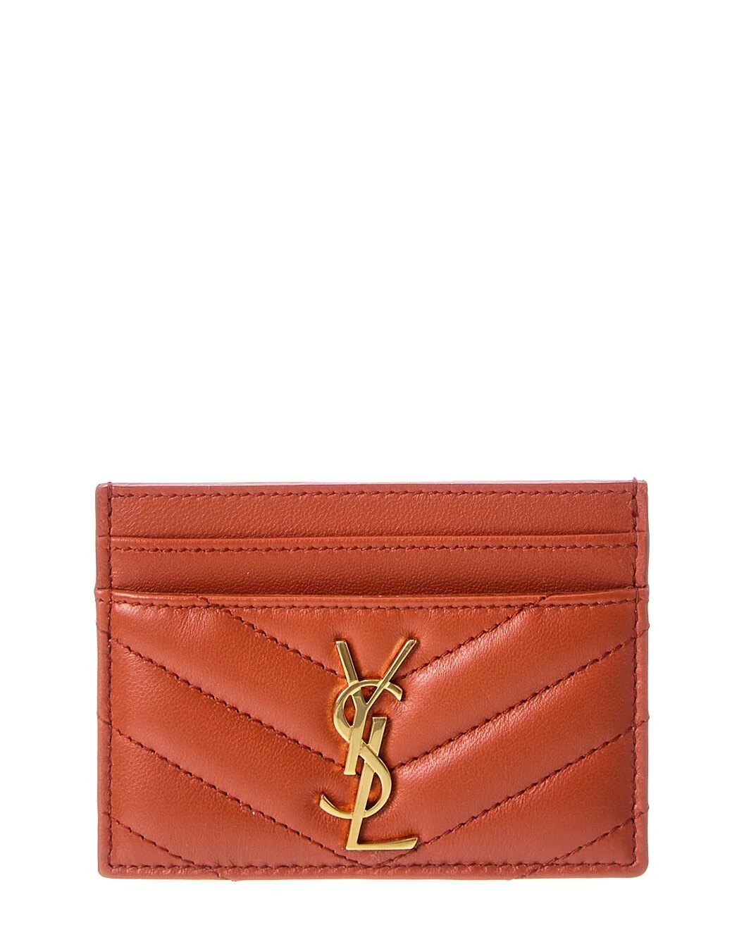 Saint Laurent Monogram Matelasse Leather Card Holder - 1