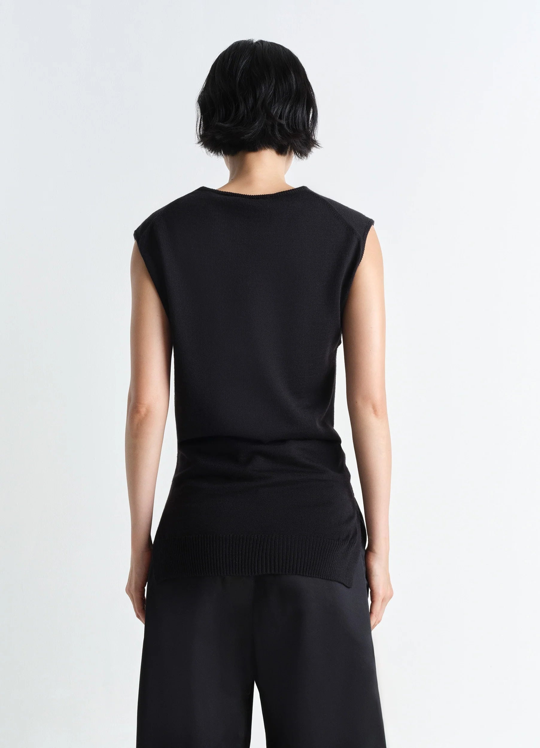 TROMPE L'OEIL SLEEVELESS JUMPER - 5