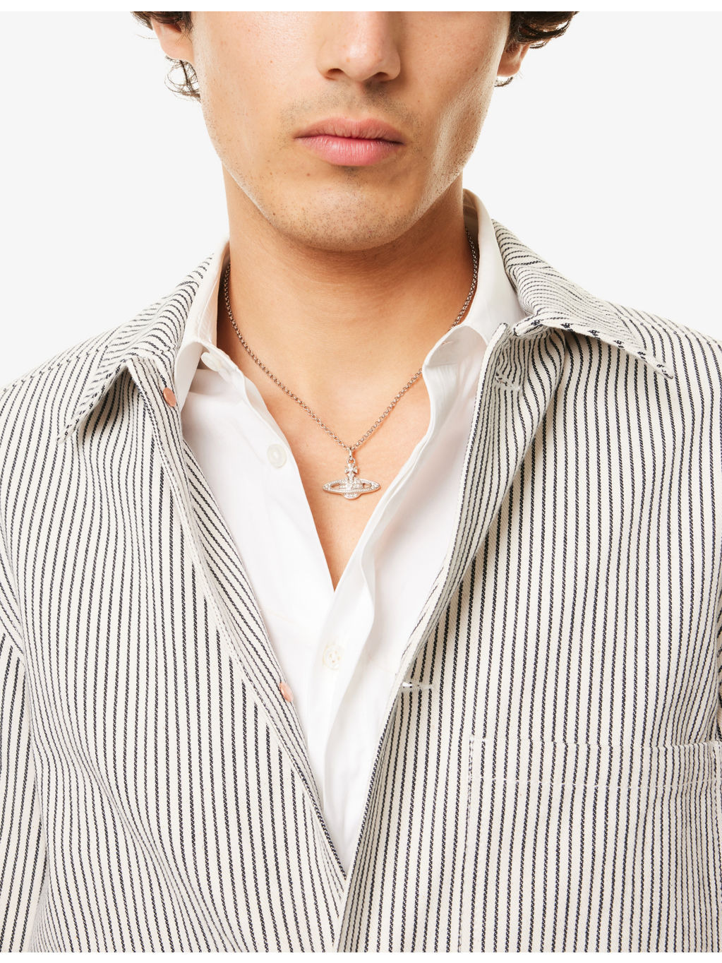 Bas Relief Orb mini silver-tone brass necklace - 2