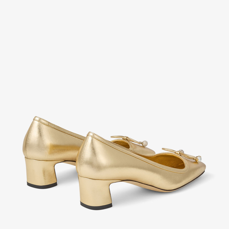 Elme 45 Gold Metallic Nappa Leather Pumps 6