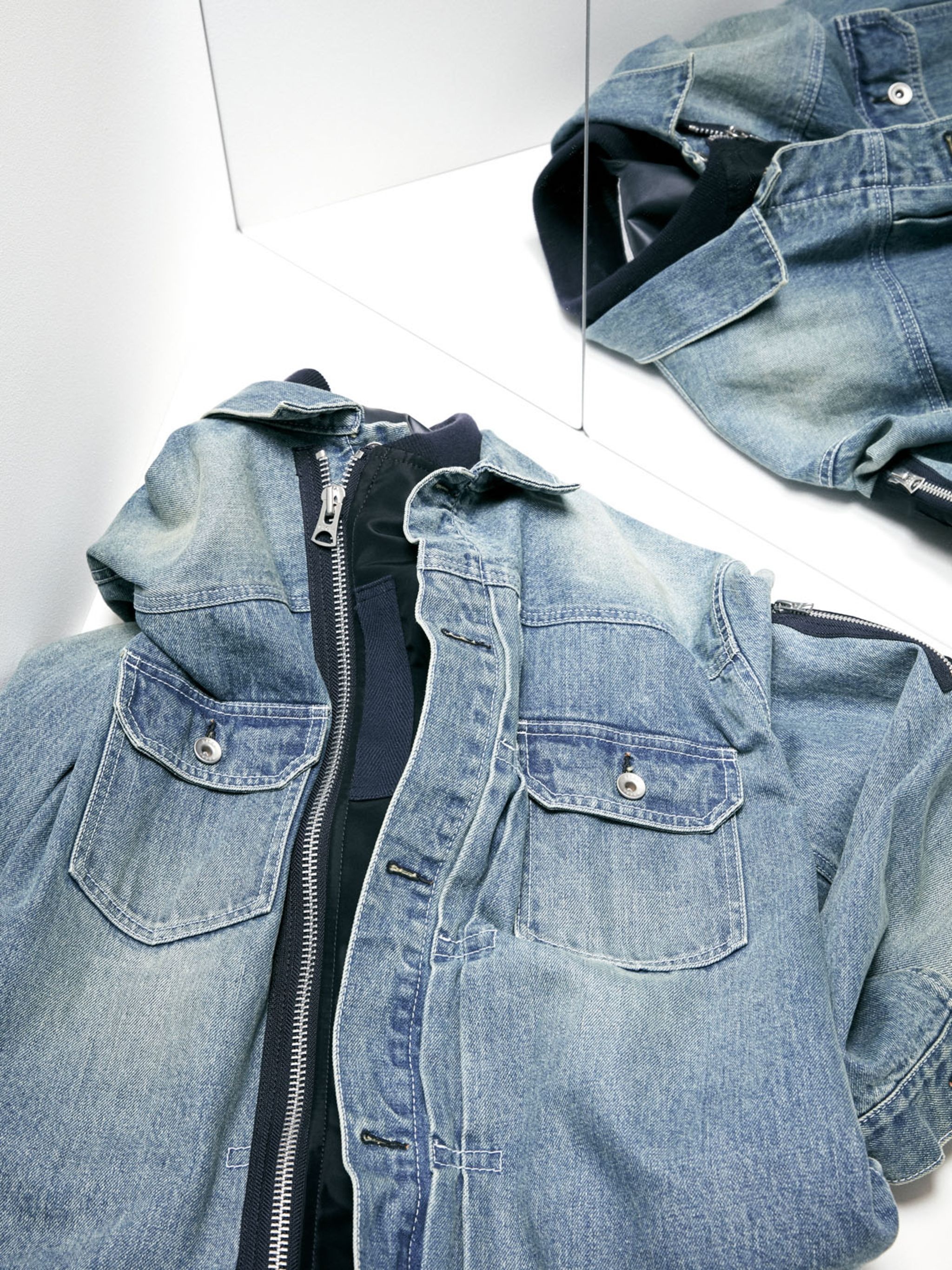 Denim x Nylon Twill Jacket - 5