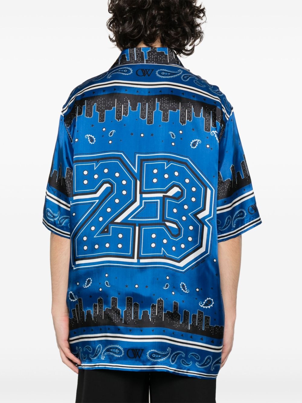 bandana-print twill shirt - 4