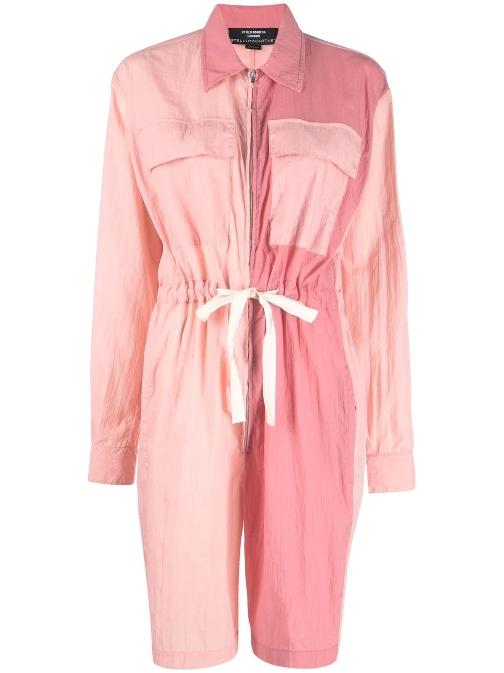 colour-block drawstring playsuit - 1