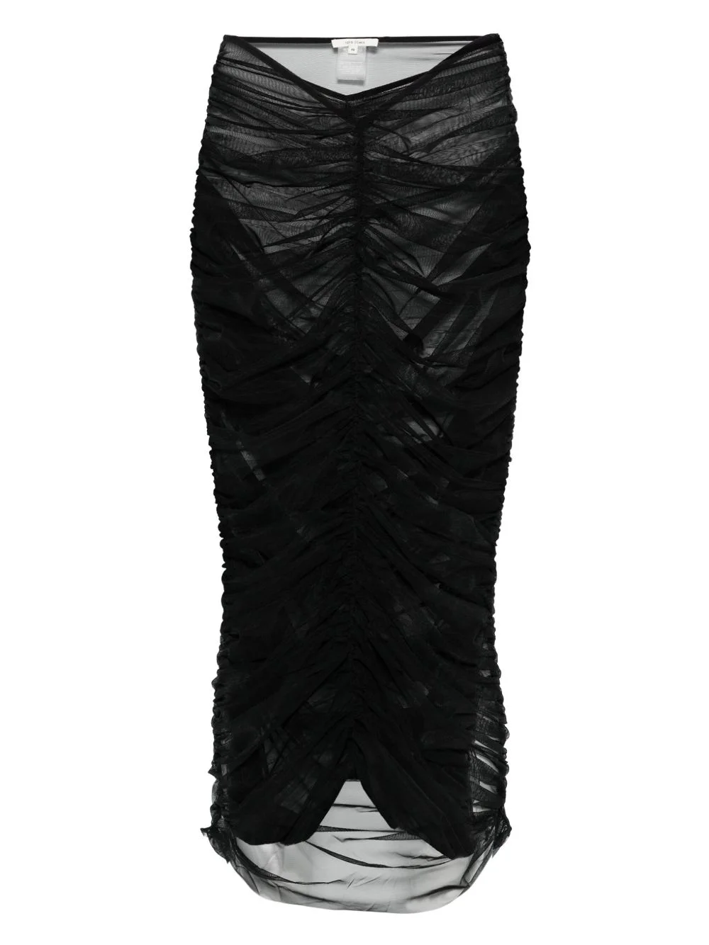 ruched sheer midi skirt - 1