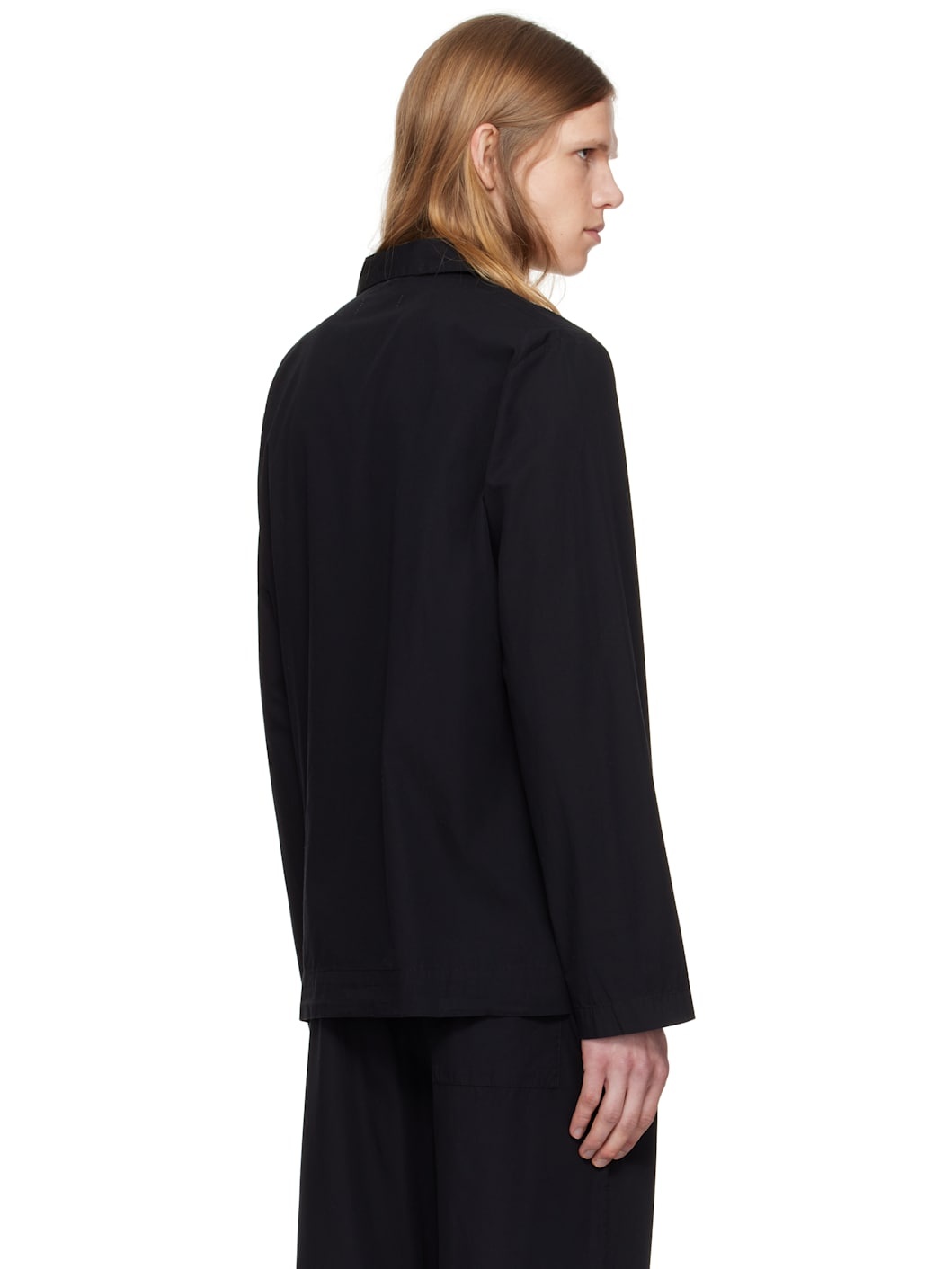 Black Poplin Long-Sleeved Pyjama Shirt - 3