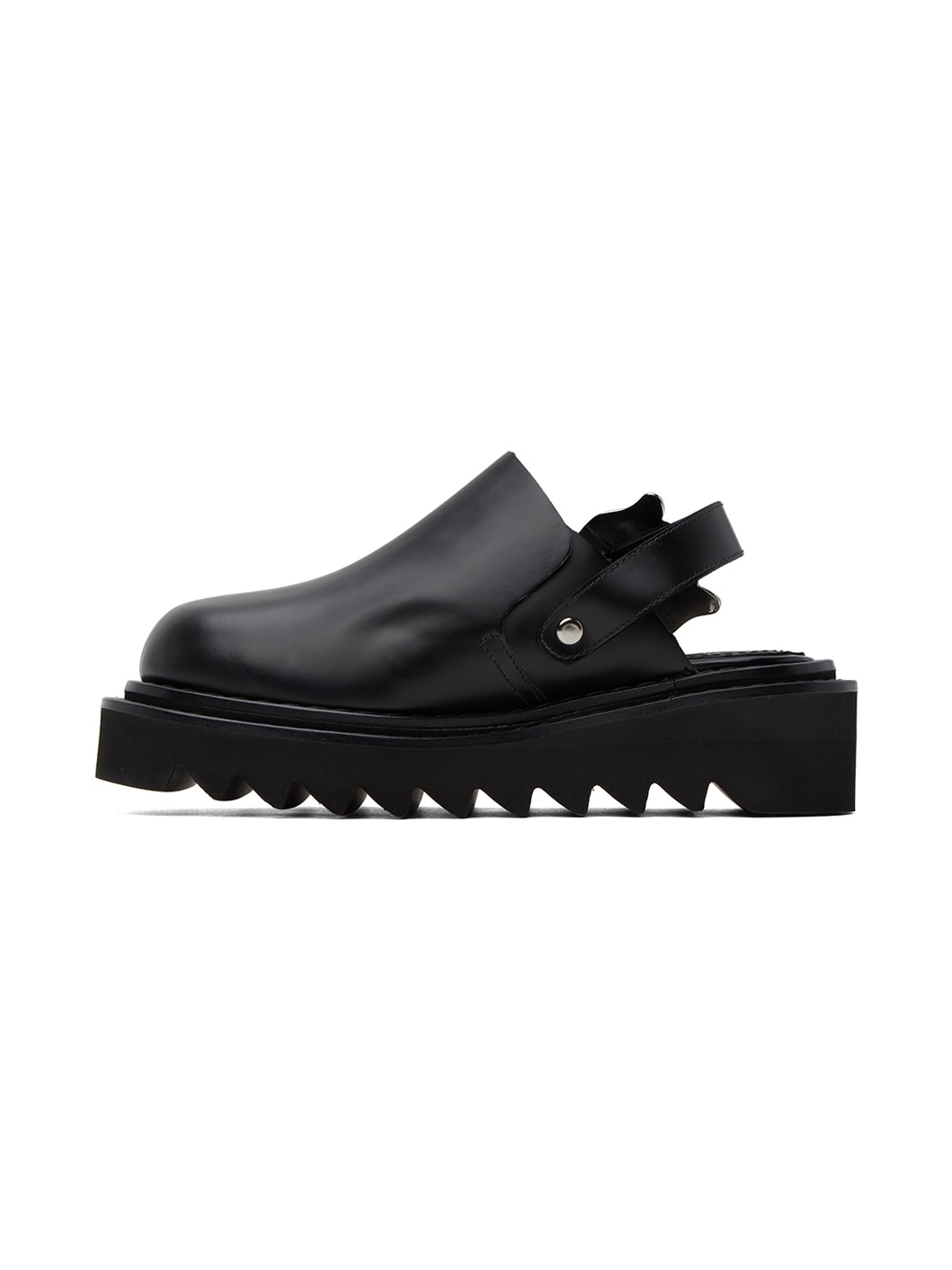 Black Pin-Buckle Mules - 3