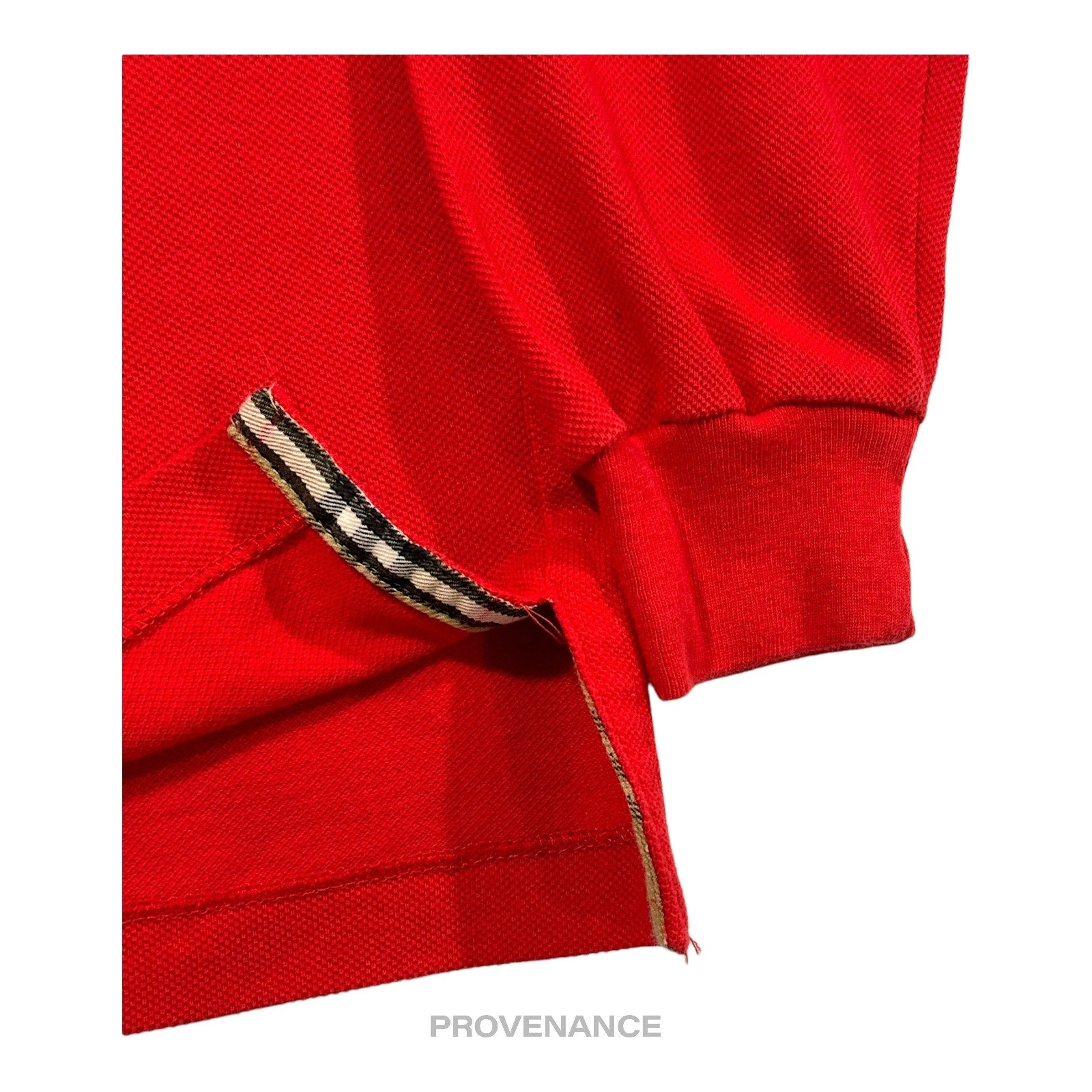 Burberry Sports Long Sleeve Polo Shirt - Red Nova Check M - 7